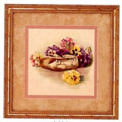3100 1528 Antique Shoe with Pansies