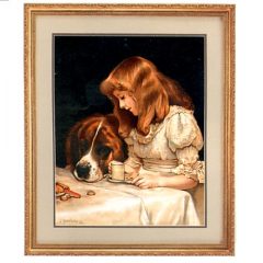 3100 3095 Girl & Dog – Tea for Two